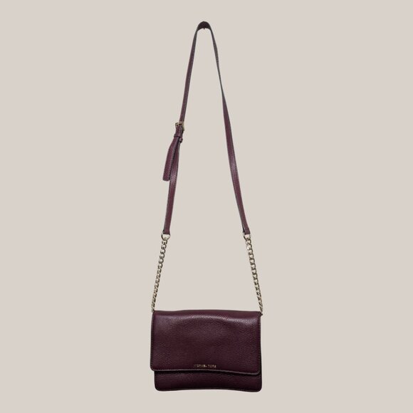 Michael Kors Merlot Daniel Small Leather Crossbody Bag - Picture 5 of 6